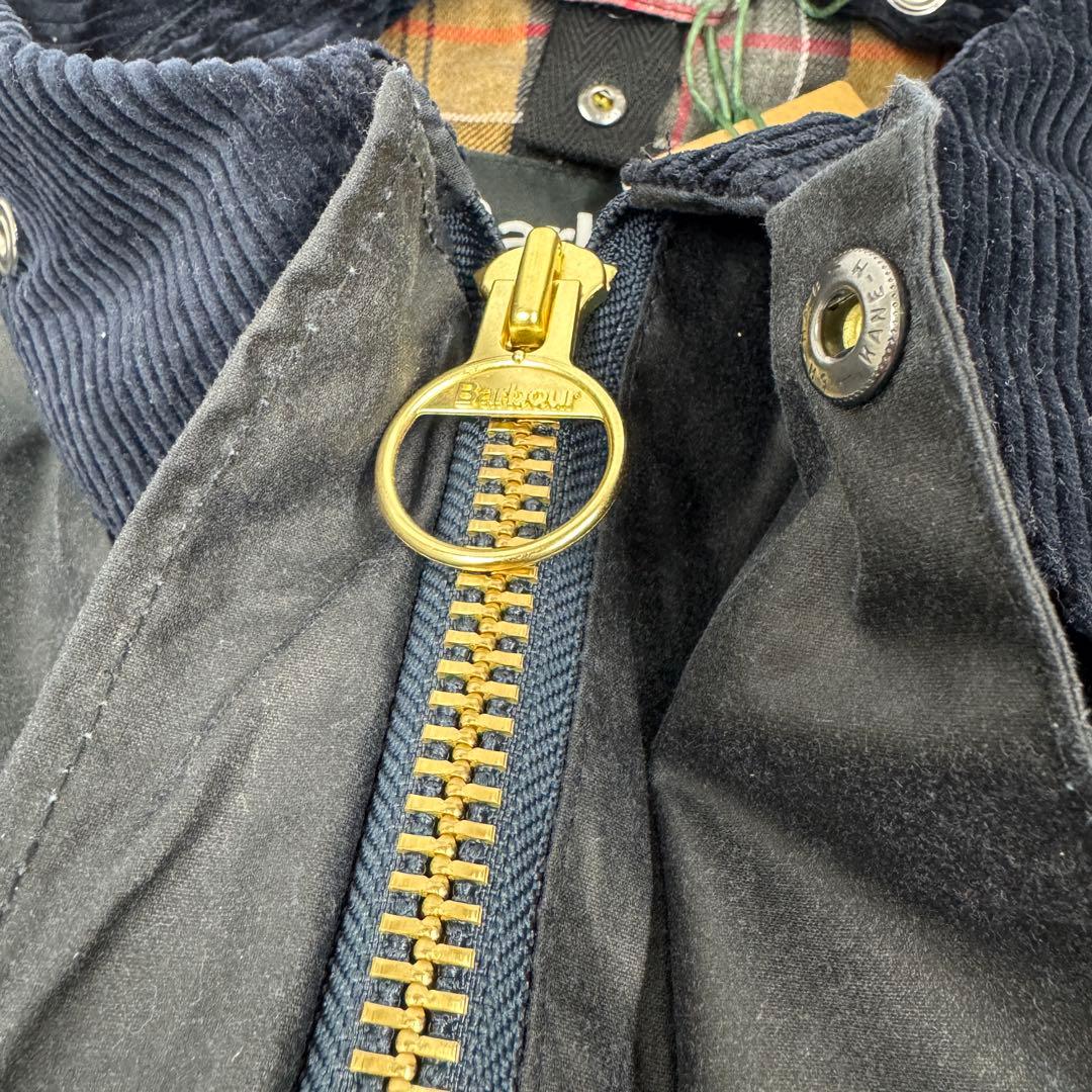 【ボタン取れあり】Barbour / BORDER WAX ネイビー サイズ40