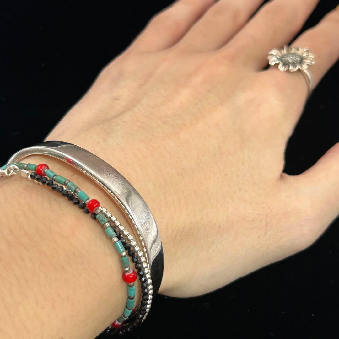 シルバー925 Silver プレーンバングル/フルハンドメイド/ブレスレット