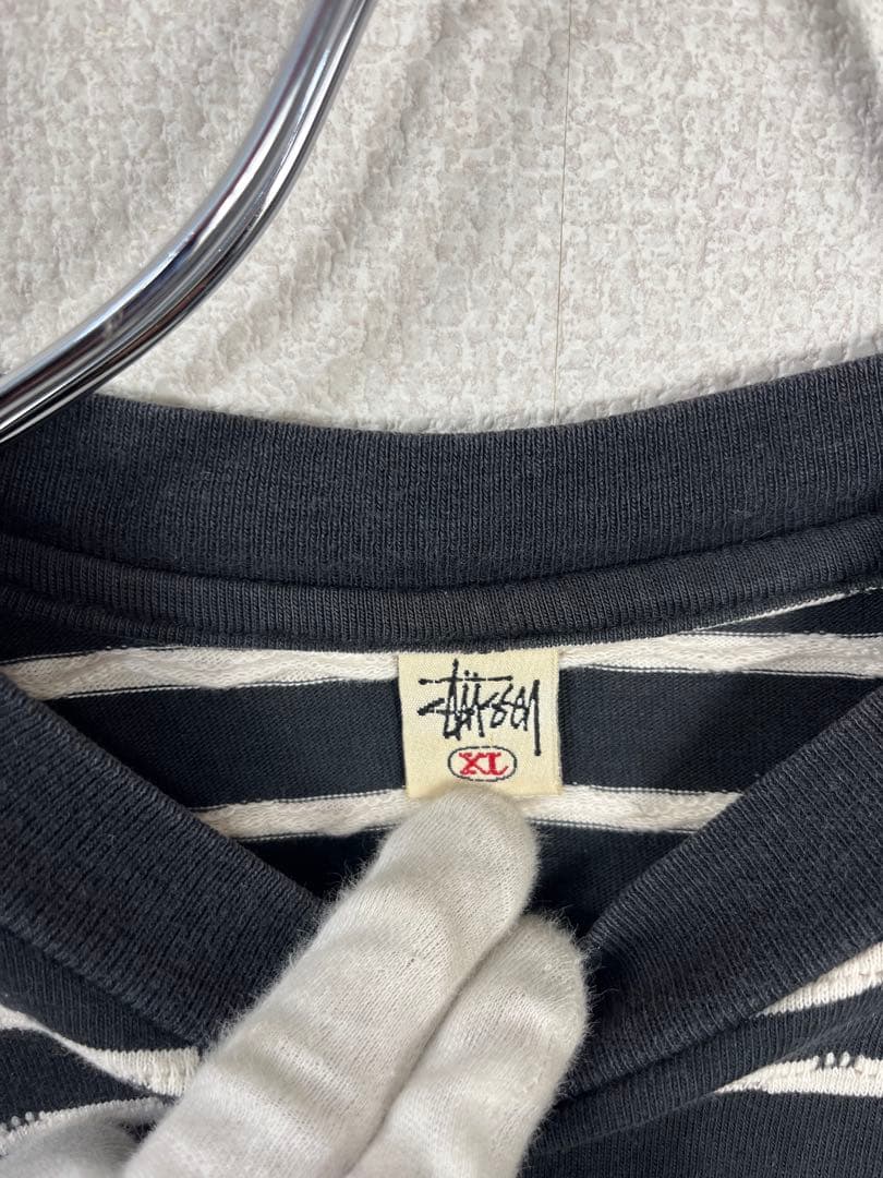 ●90s STUSSY オールドステューシー ボーダー　ポケット半袖　tシャツ