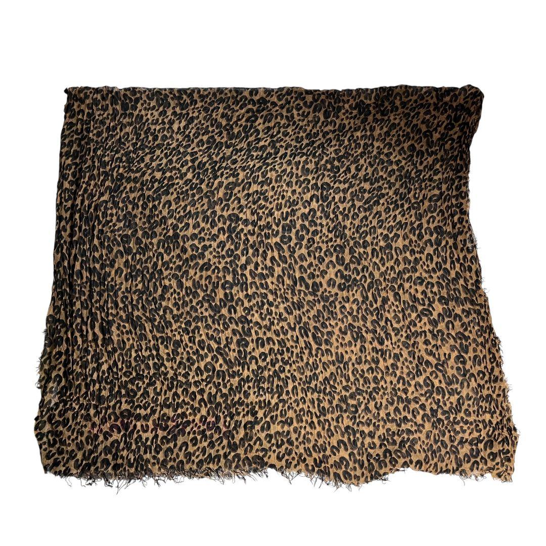 【 美品 】 ルイヴィトン　ストール　レオパード　ビッグロゴ　カシミア　シルク