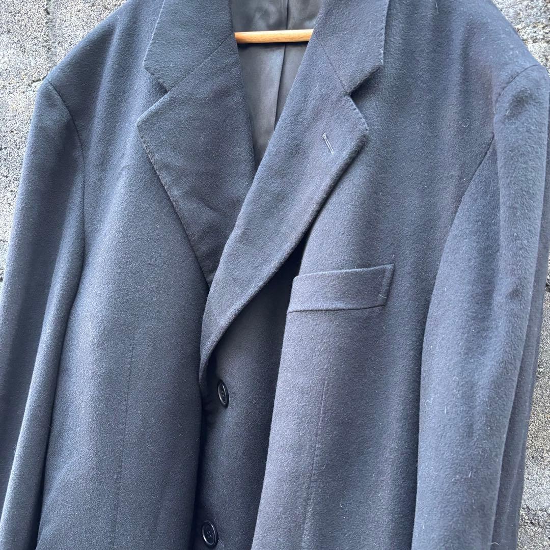 【Salvatore Ferragamo】カシミアロングチェスターコート　黒