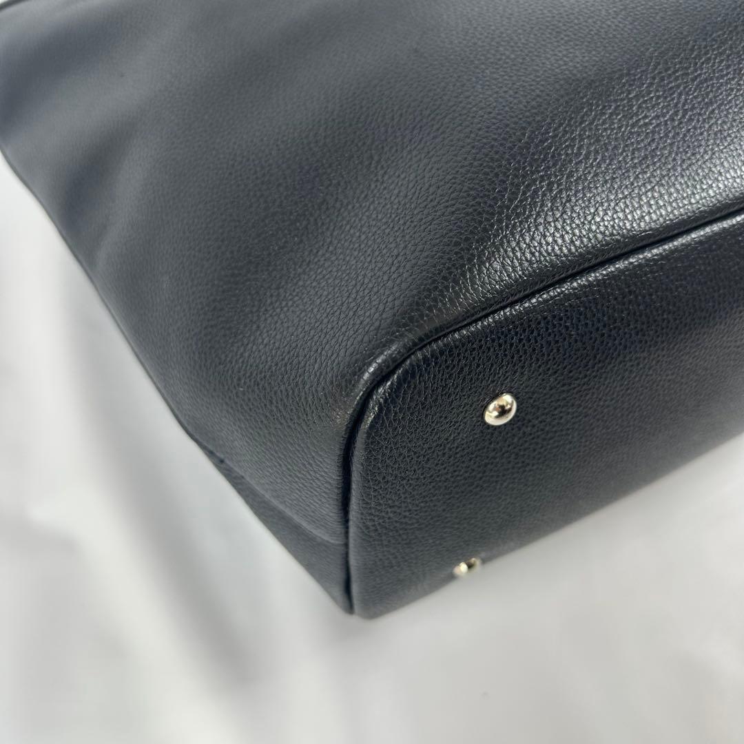 【専用】 hinn トートバッグ レザー シボ 大容量 ファスナー付 A4可能