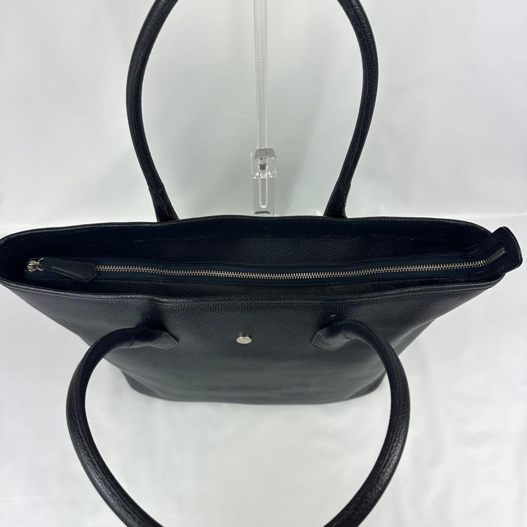 【専用】 hinn トートバッグ レザー シボ 大容量 ファスナー付 A4可能