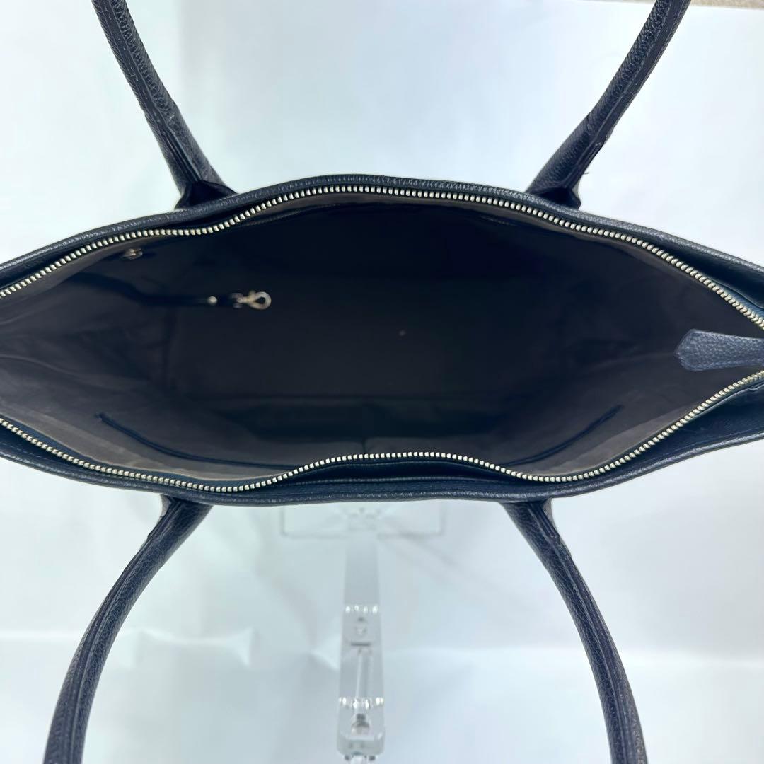 【専用】 hinn トートバッグ レザー シボ 大容量 ファスナー付 A4可能