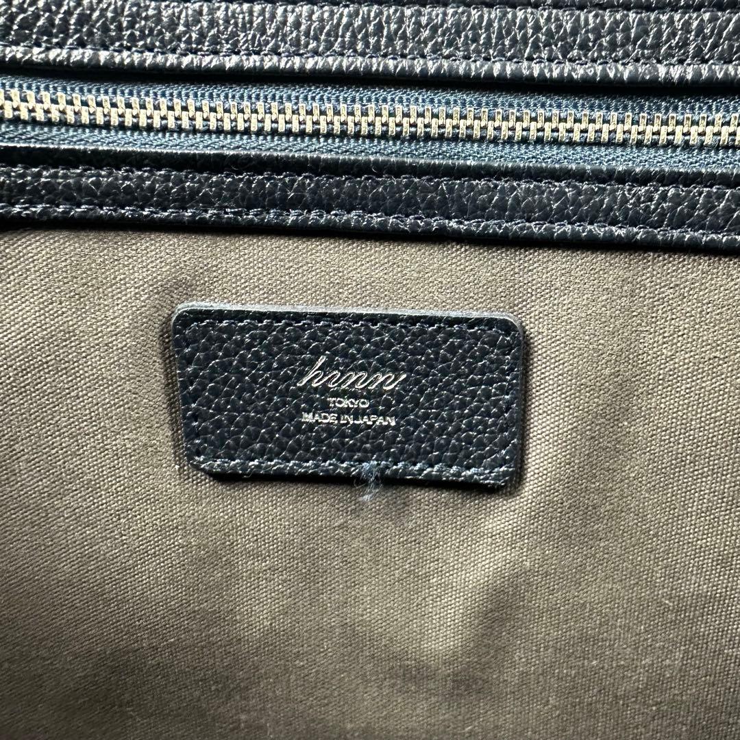 【専用】 hinn トートバッグ レザー シボ 大容量 ファスナー付 A4可能