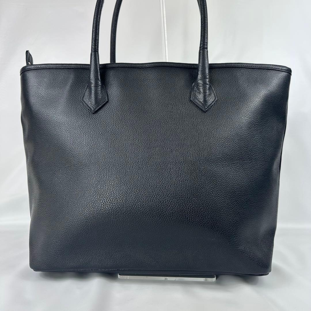 【専用】 hinn トートバッグ レザー シボ 大容量 ファスナー付 A4可能