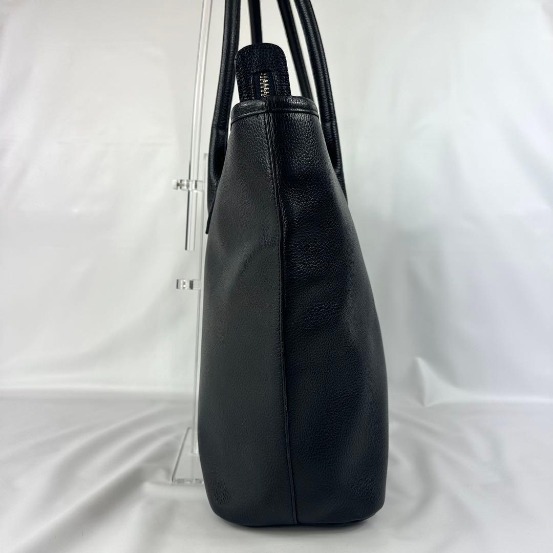 【専用】 hinn トートバッグ レザー シボ 大容量 ファスナー付 A4可能