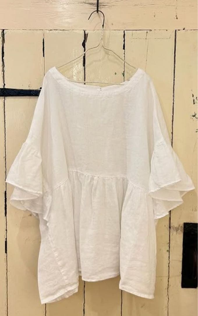 2024ネストローブnest Robe＊リネンラッフル袖2wayブラウス