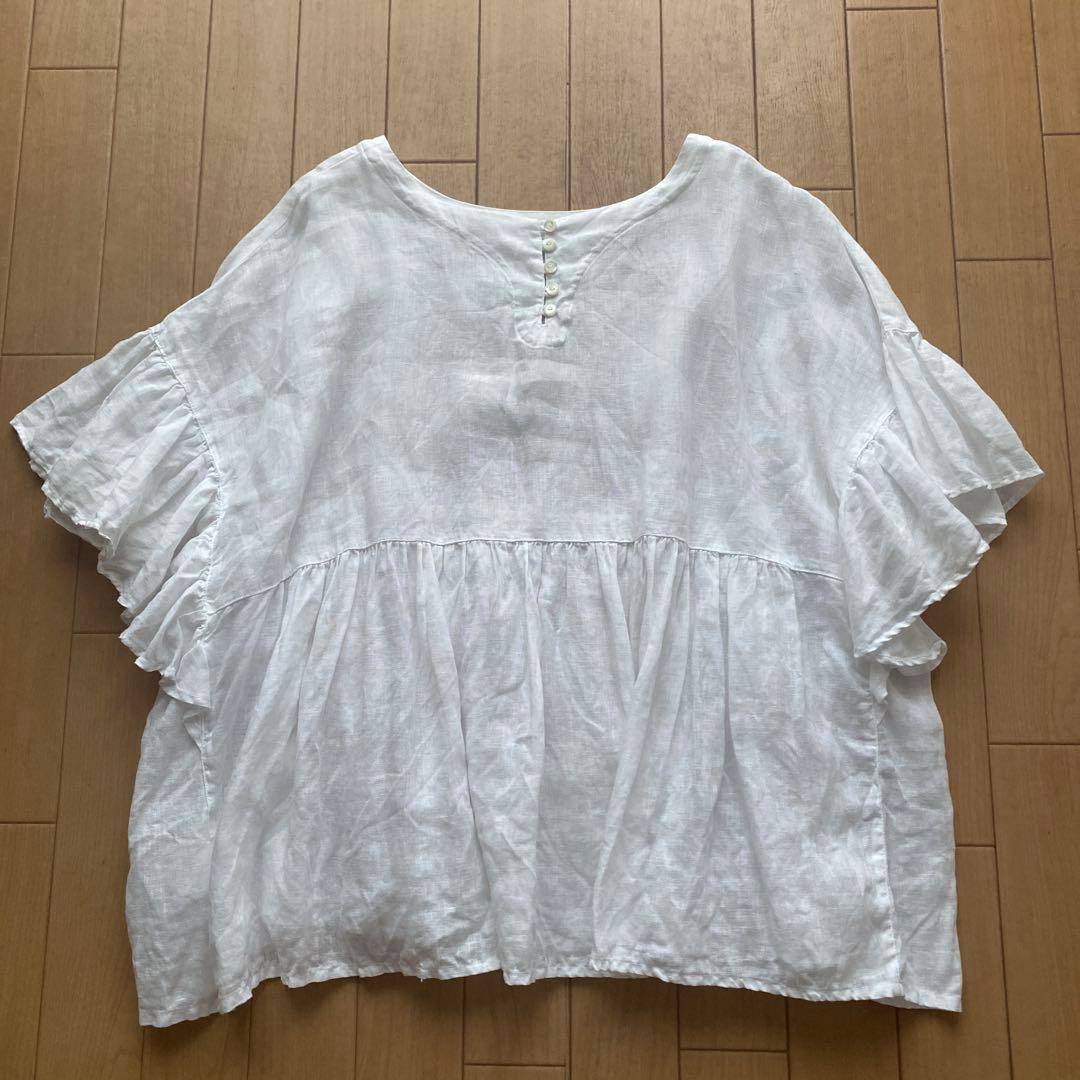 2024ネストローブnest Robe＊リネンラッフル袖2wayブラウス