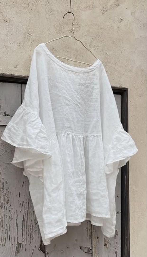 2024ネストローブnest Robe＊リネンラッフル袖2wayブラウス