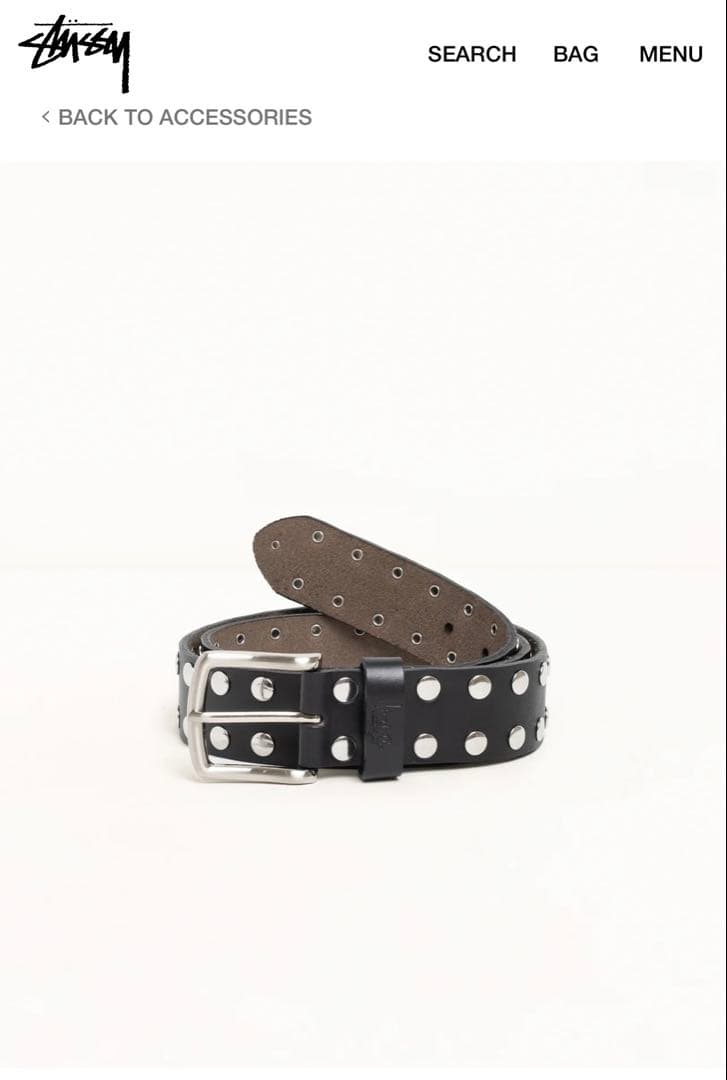 STUSSY 8 BALL STUDDED BELT S/M ブラック