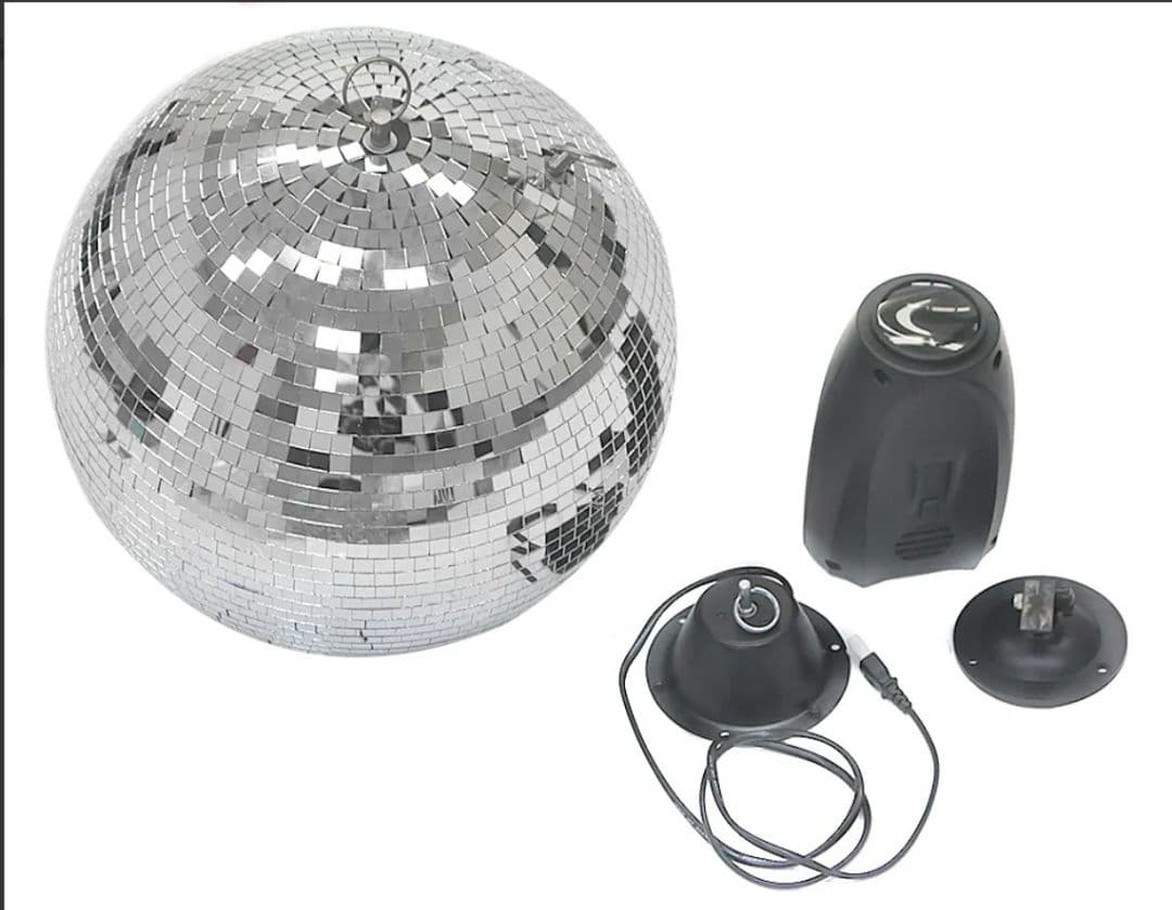 ミラーボール40cm☆新品♪LEDスポットライト×2★モーター早め変更セット♫