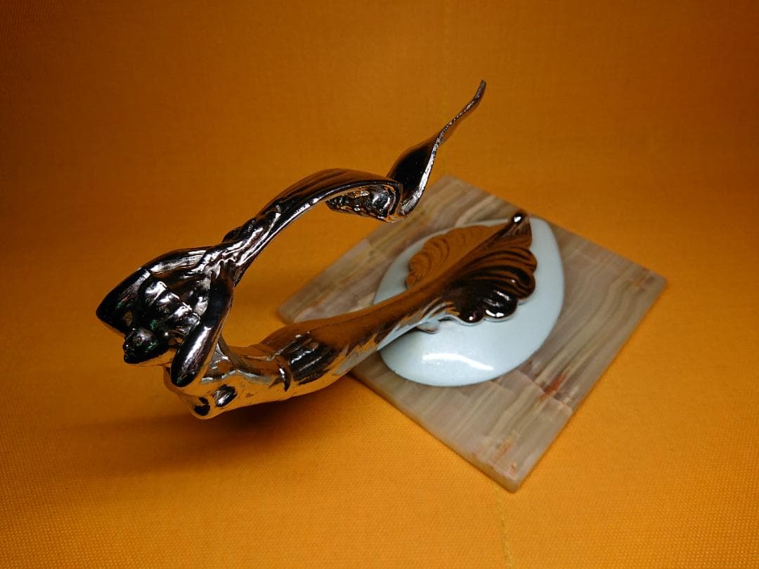 女神　アート　金属　ビンテージ　置物　インテリア　工芸品　美術品　A2958