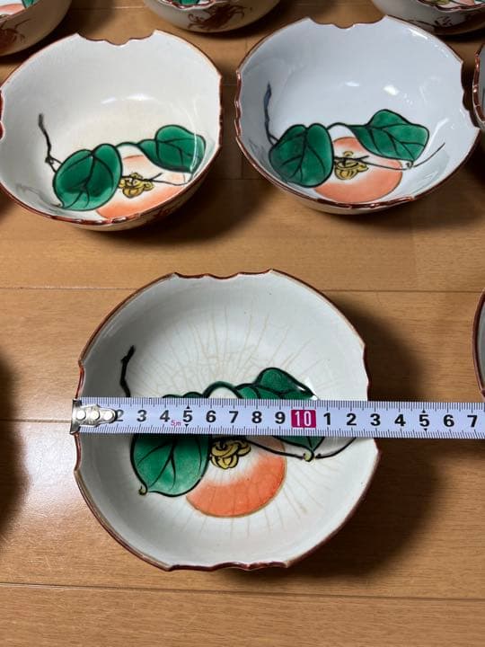 595 九谷　桃太郎模様　深皿　10客　時代物