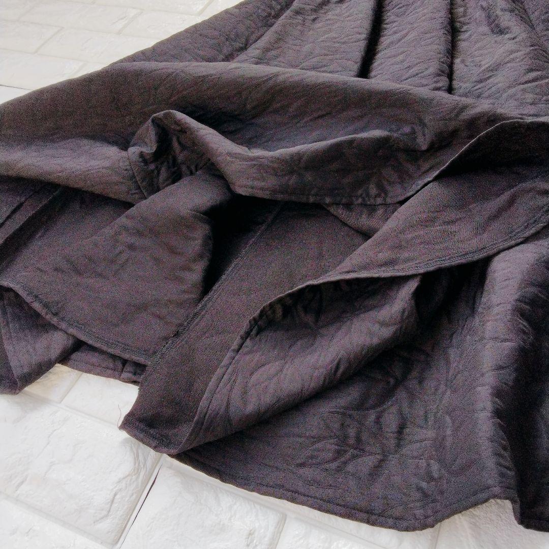 新品タグ付き♪ フェンネル FENNEL フラワーキルトフレアースカート M 黒