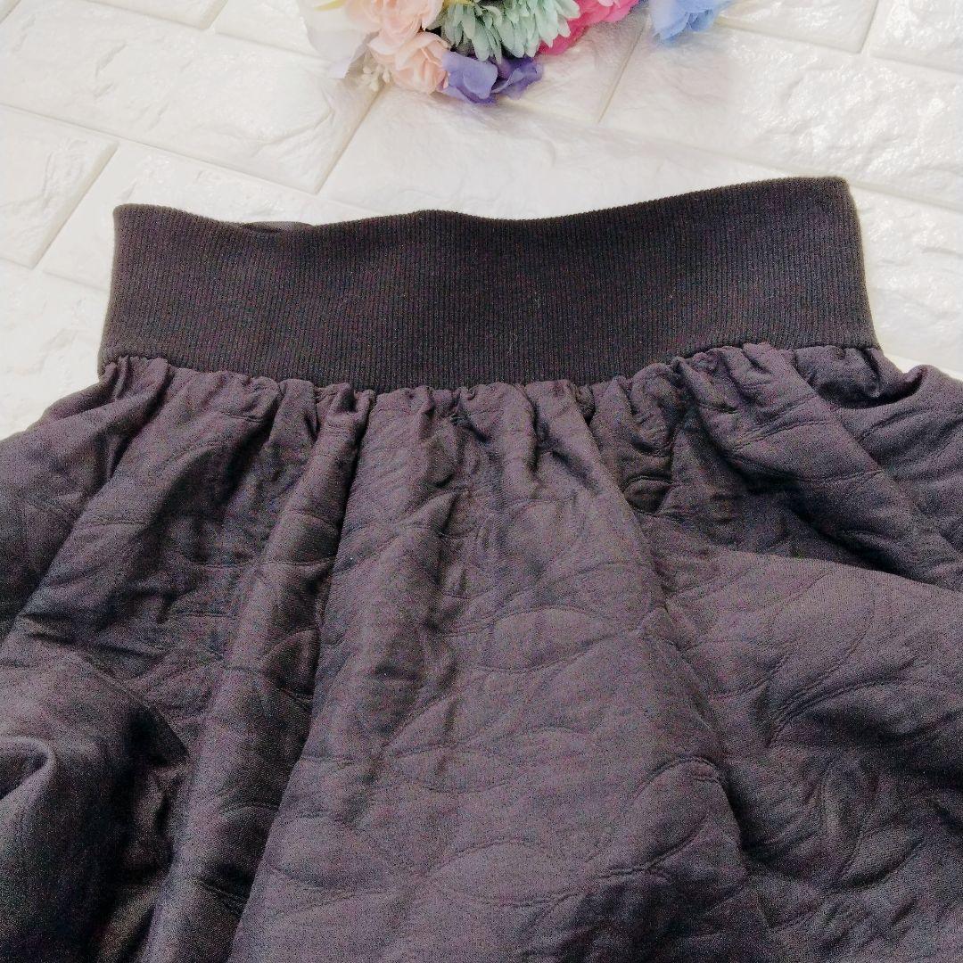 新品タグ付き♪ フェンネル FENNEL フラワーキルトフレアースカート M 黒
