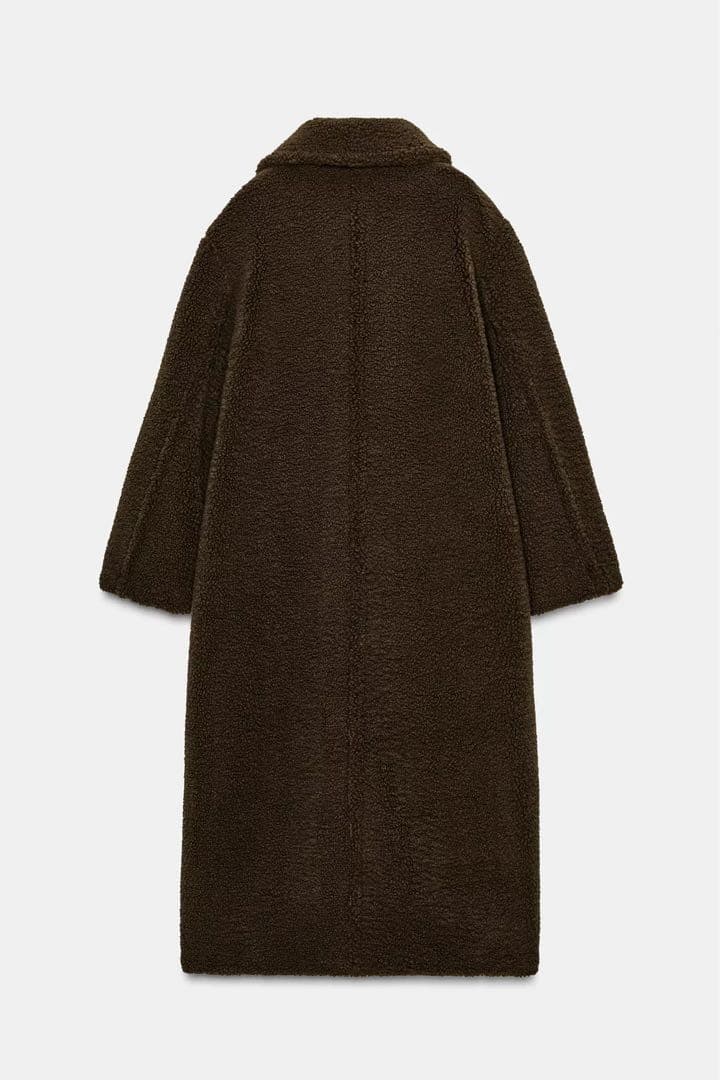 ZARA ボアロングコート ブラウン