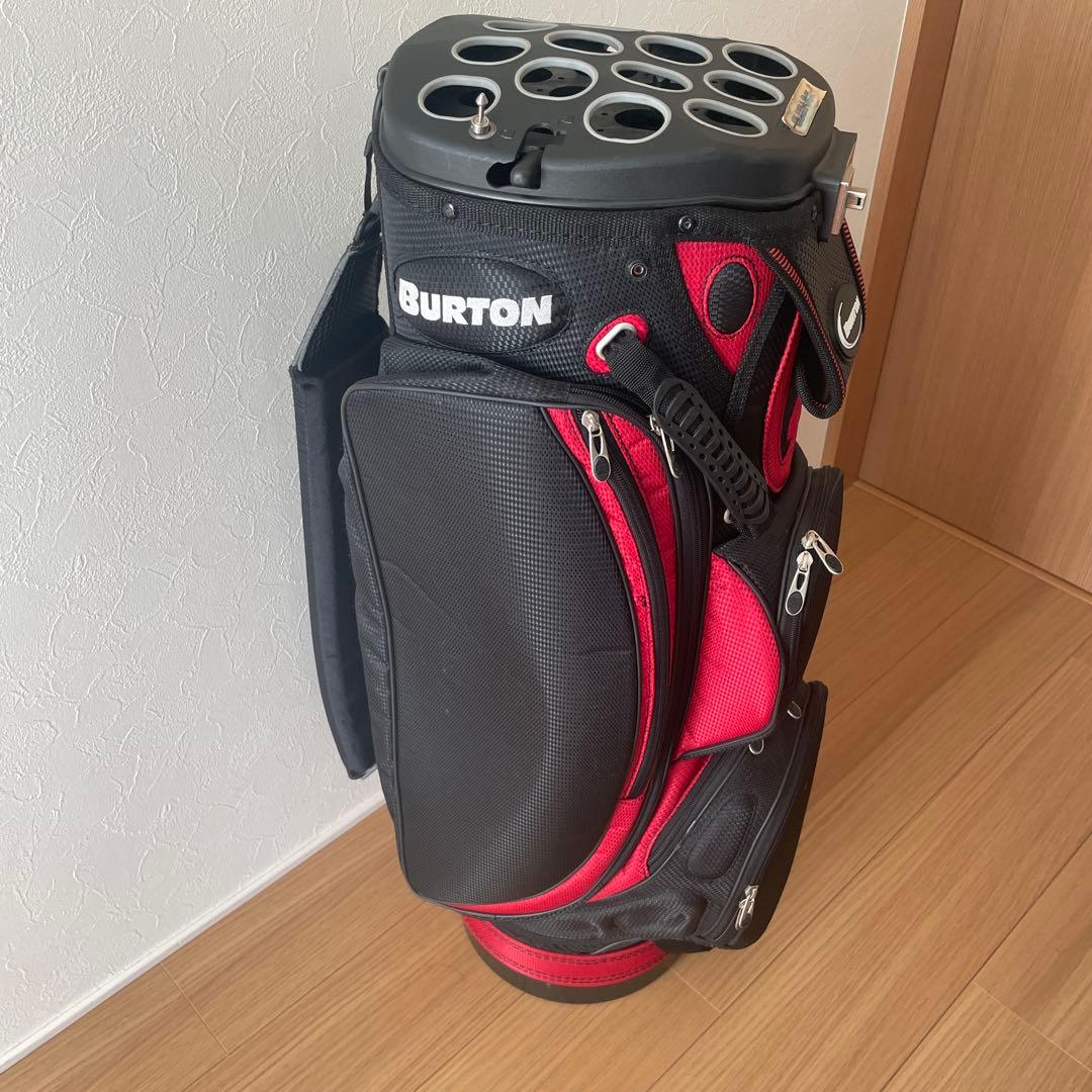 新品　Burton 盗難防止　ロック付き　ゴルフバッグ・キャディバッグ 黒・赤
