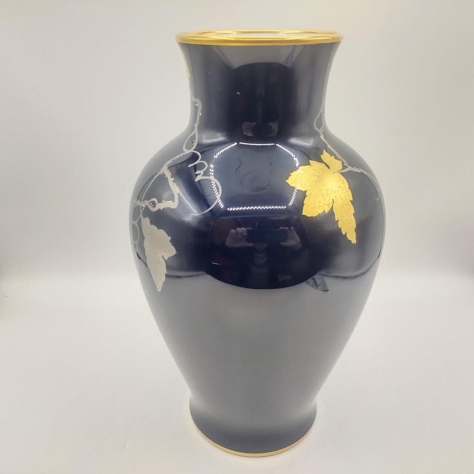 ★箱付★ OKURA 大倉陶園 花瓶 金蝕ぶどう 28cm 花器 金彩 花入
