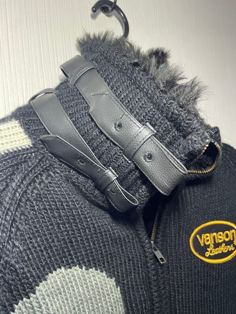VANSON スカルデザイン ニットジャケット　ニットアウター