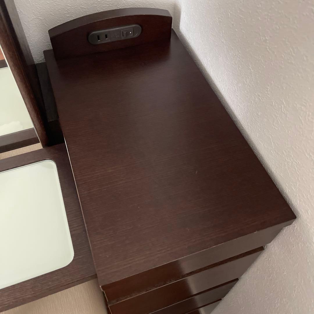 ◎引き取り限定◎美品ダークブラウン ウォールナット　鏡　ドレッサー　値引き可能