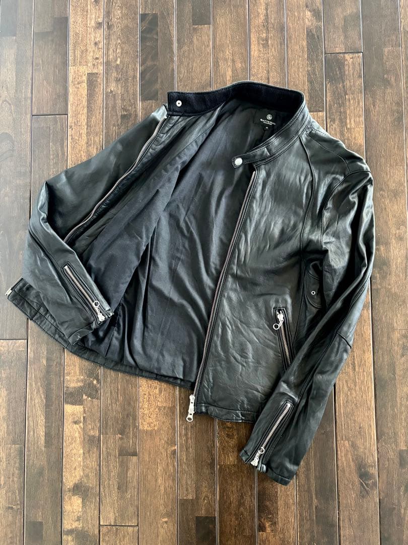 BEAUTY&YOUTH/シープレザー シングル ライダースJKT ブラック M