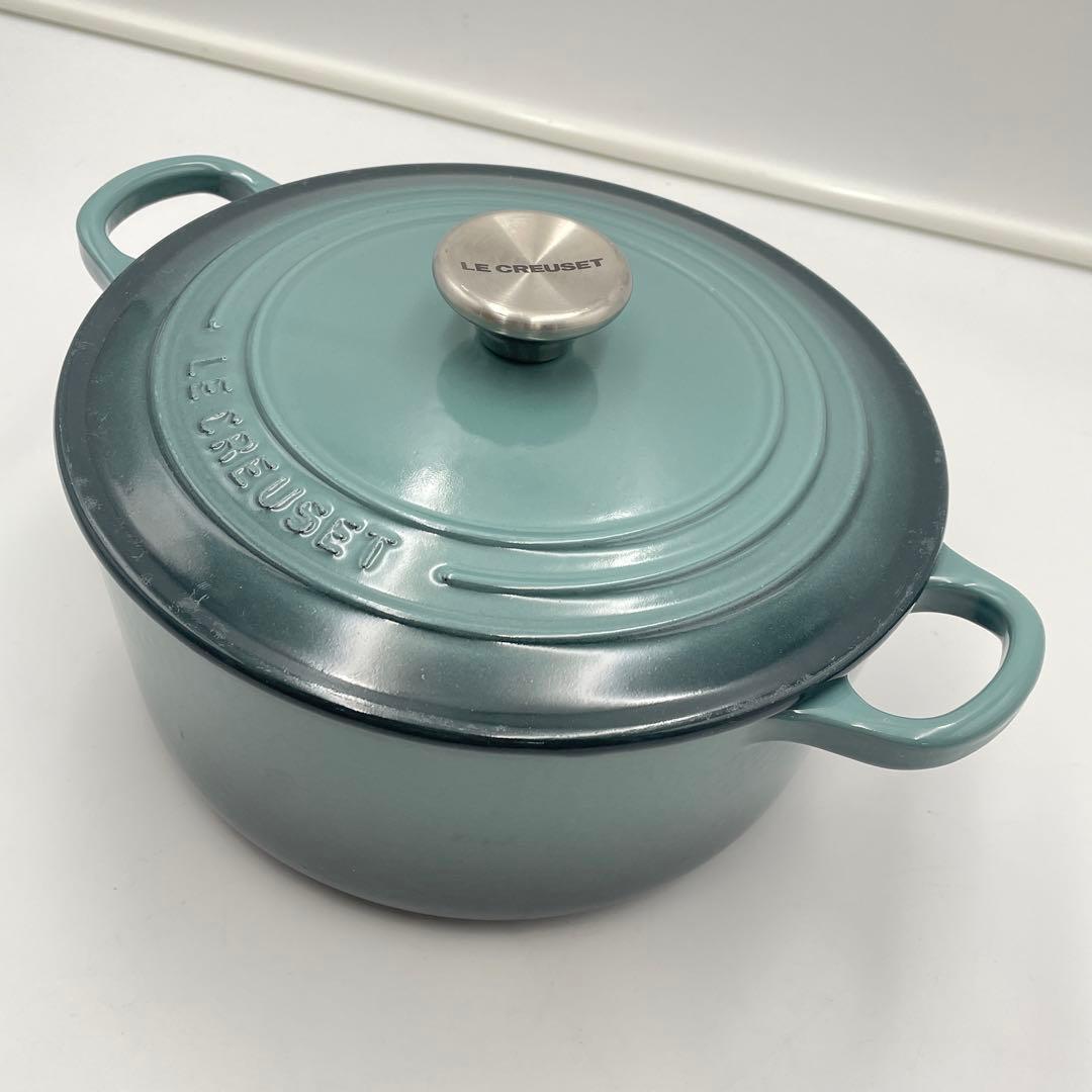 美品　LE CREUSET ココット・ロンド 22cm オーシャン　限定色