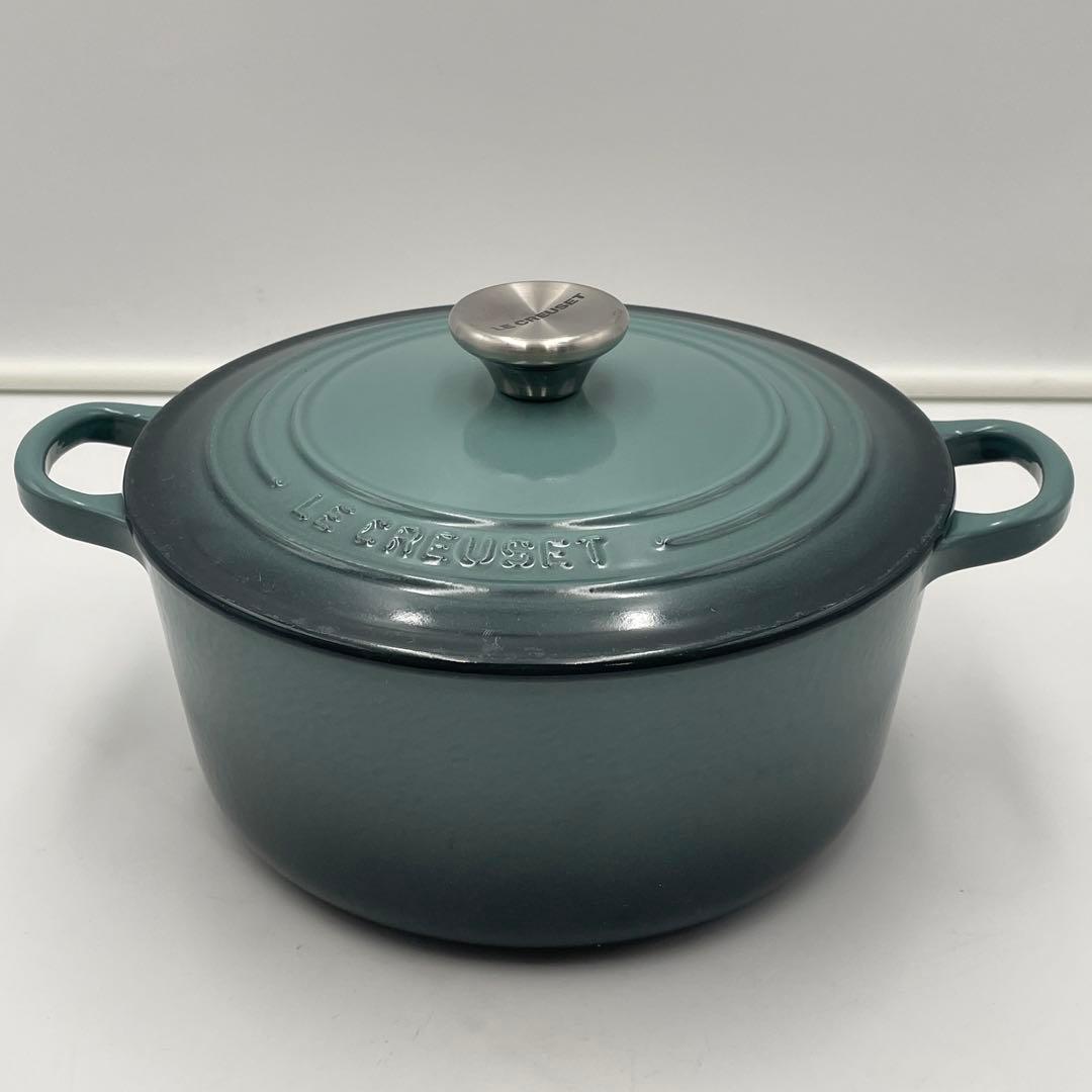 美品　LE CREUSET ココット・ロンド 22cm オーシャン　限定色