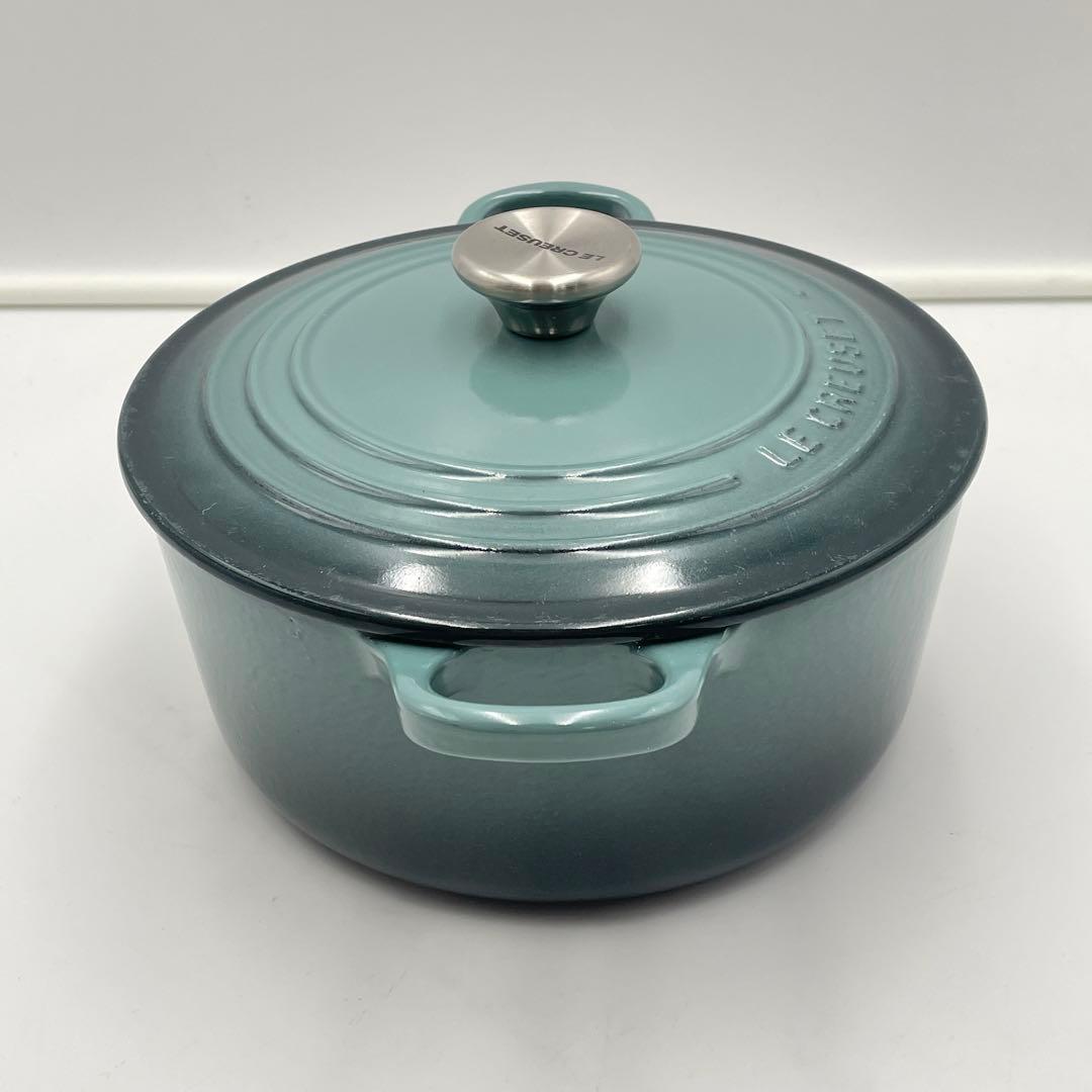 美品　LE CREUSET ココット・ロンド 22cm オーシャン　限定色