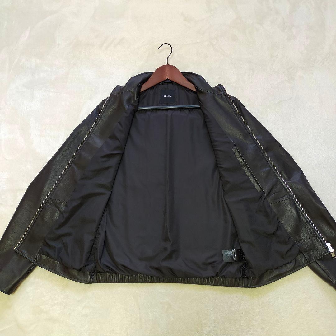 美品　Theory　シングルライダースジャケット　Sサイズ　羊革