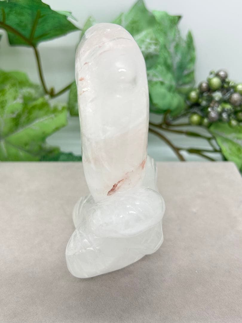 天然石水晶　イルカ置物　No.1494
