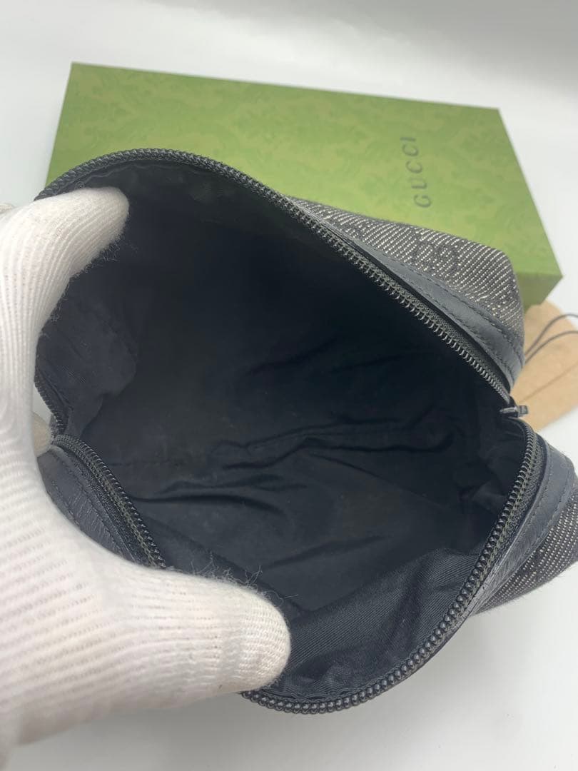 グッチ ポーチ GGキャンバス 29595 キャンバス ブラック レディース