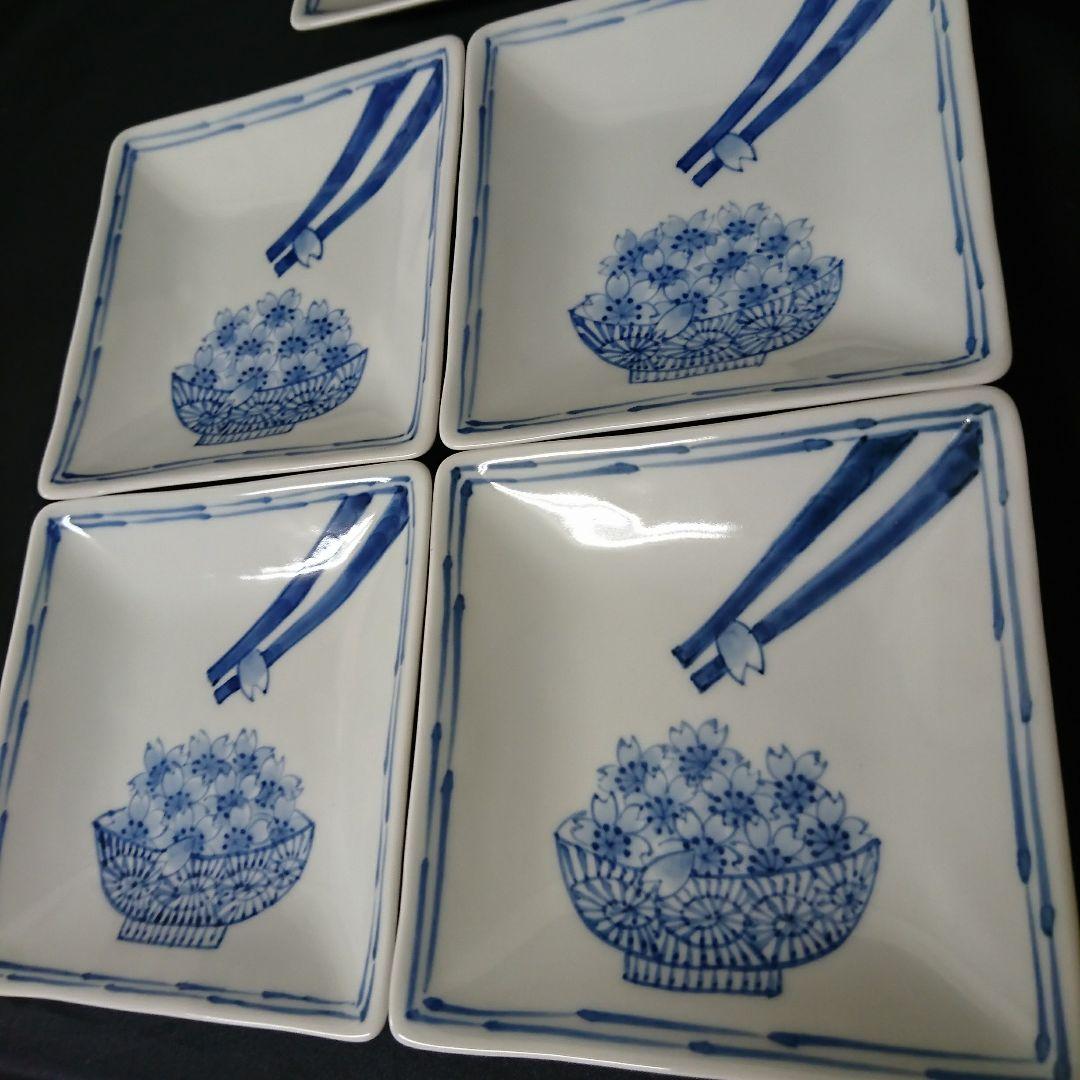 新品 有田焼 そうた窯 染付遊桜 正角皿 惣太窯　ARITA JAPAN