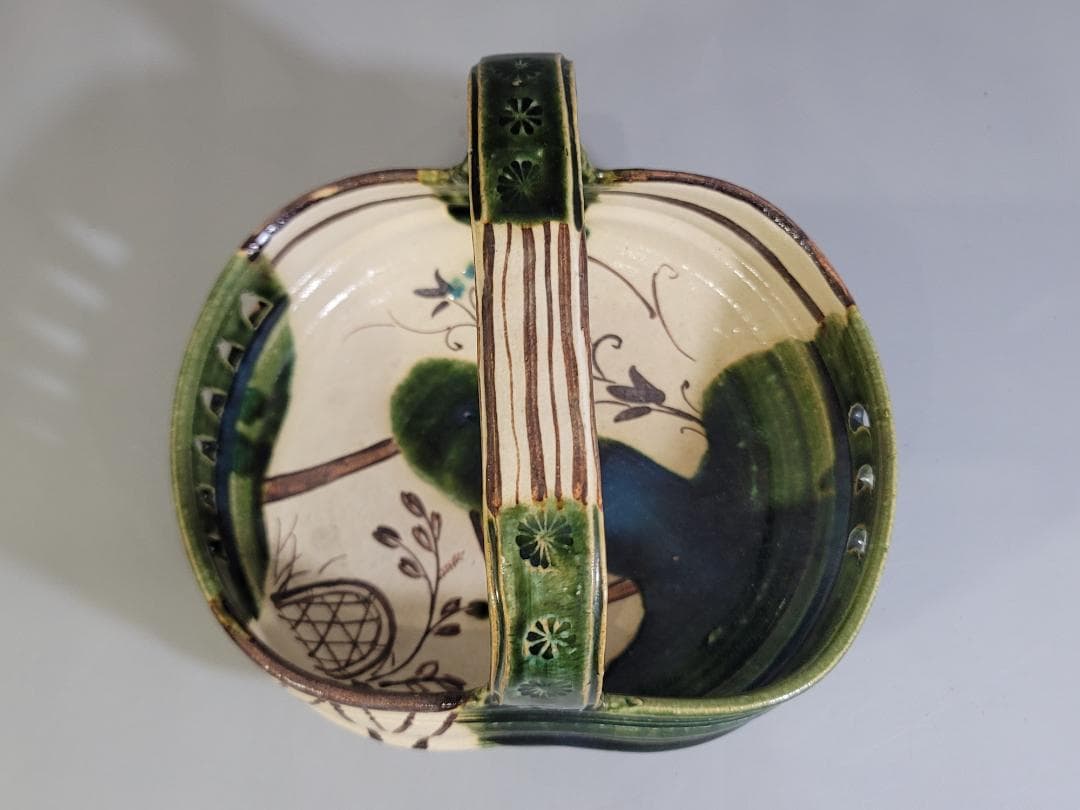 茶道具 織部 手鉢 共箱 美品 DT458