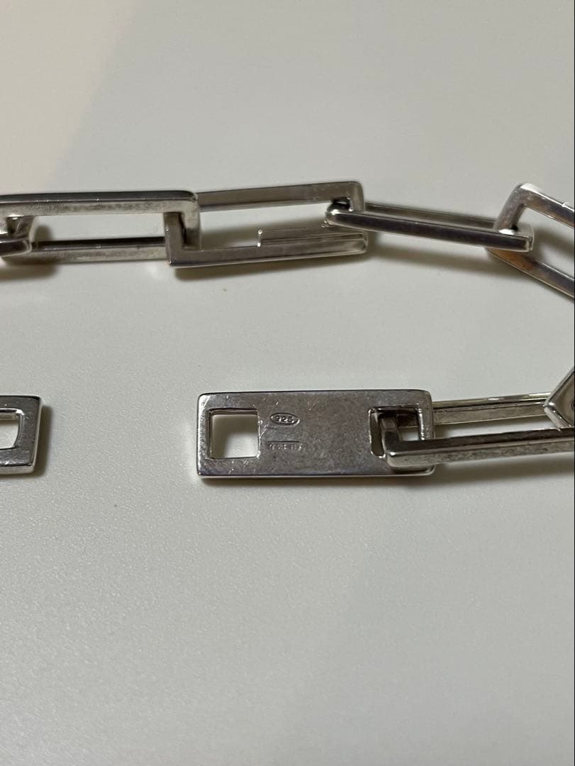 週末セール✮【GUCCI】スクエアリンクチェーンブレスレット silver925
