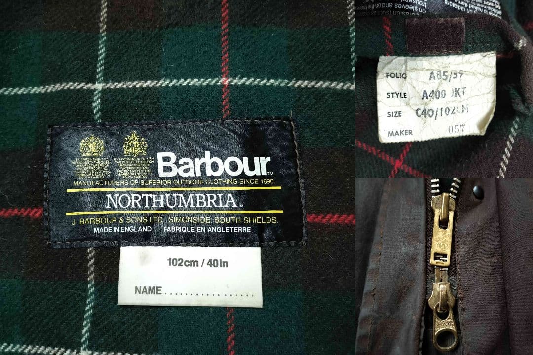 80s BARBOUR northumbria c40ラスティック　ブラウン