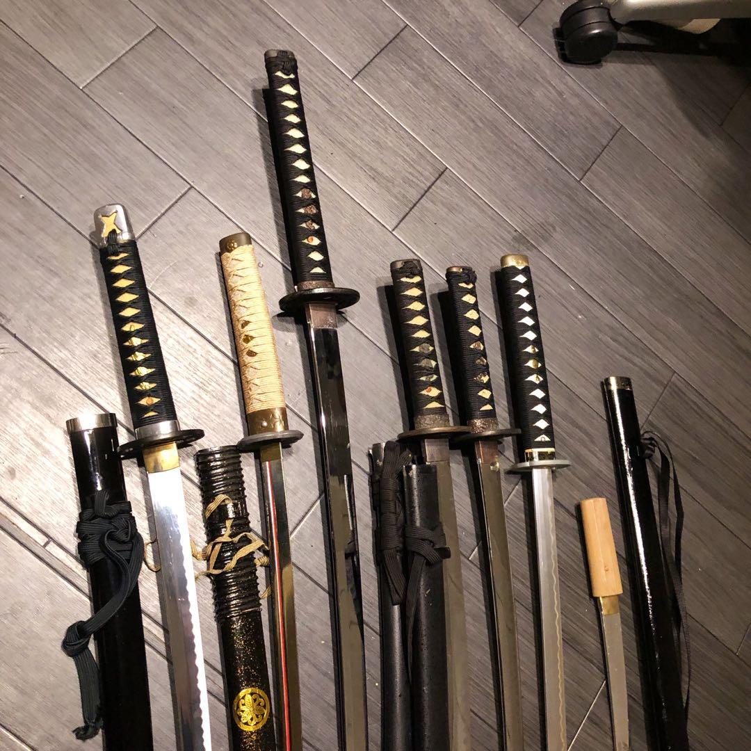 模造刀　大小7本セット　太刀　脇差　骨董品　模擬刀まとめ　鞘なし品あり　刀身