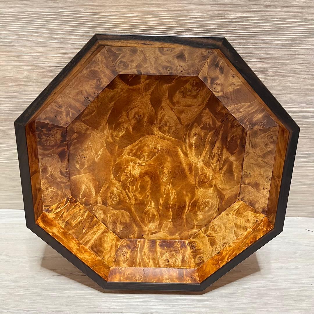 工芸品　栃拭漆八稜筥