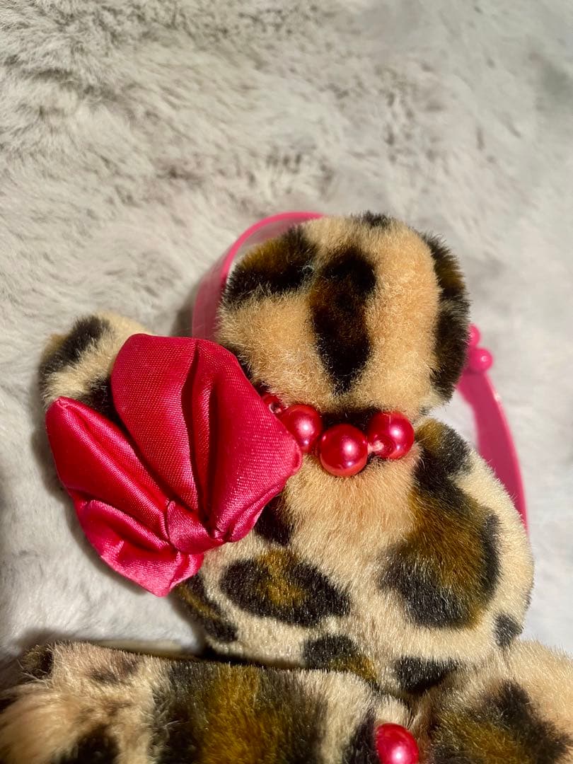 【希少品】TDL ディズニー ミニー ヒョウ柄ファー耳あて