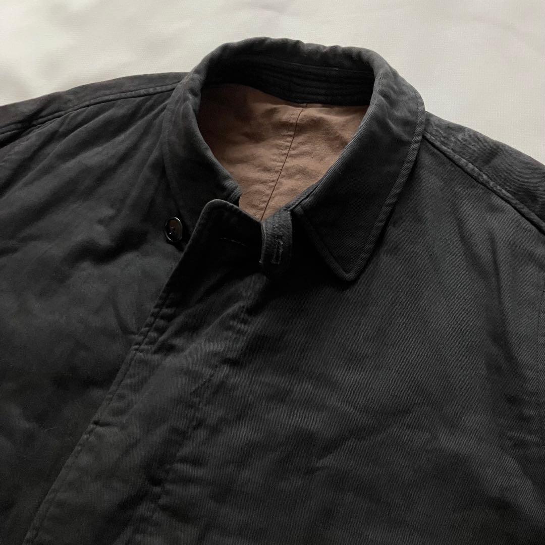 80's ISSEY MIYAKE ステンカラーコート チンスト ブラック