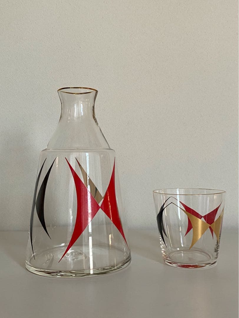 ビンテージ ミッドセンチュリー スペースエイジ グラス セット品 特殊希少 美品
