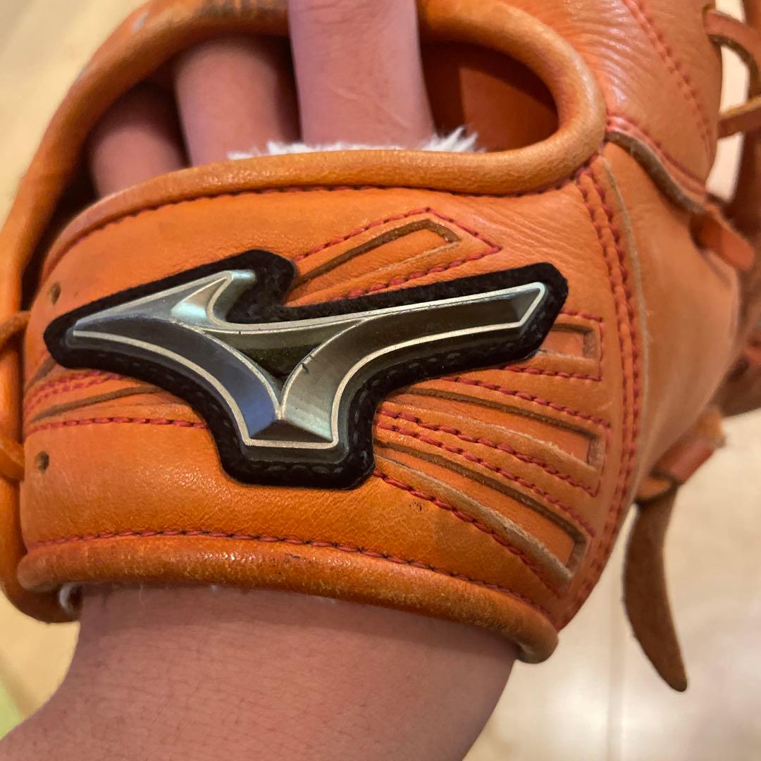 Mizuno グラブ オレンジ レザー軟式（坂本勇人型）