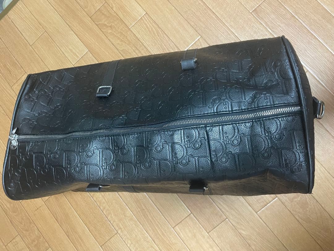 ジ*ア様 ディオール　ボストンバッグ　トロッター　レザー　シルバー金具　ネイビー