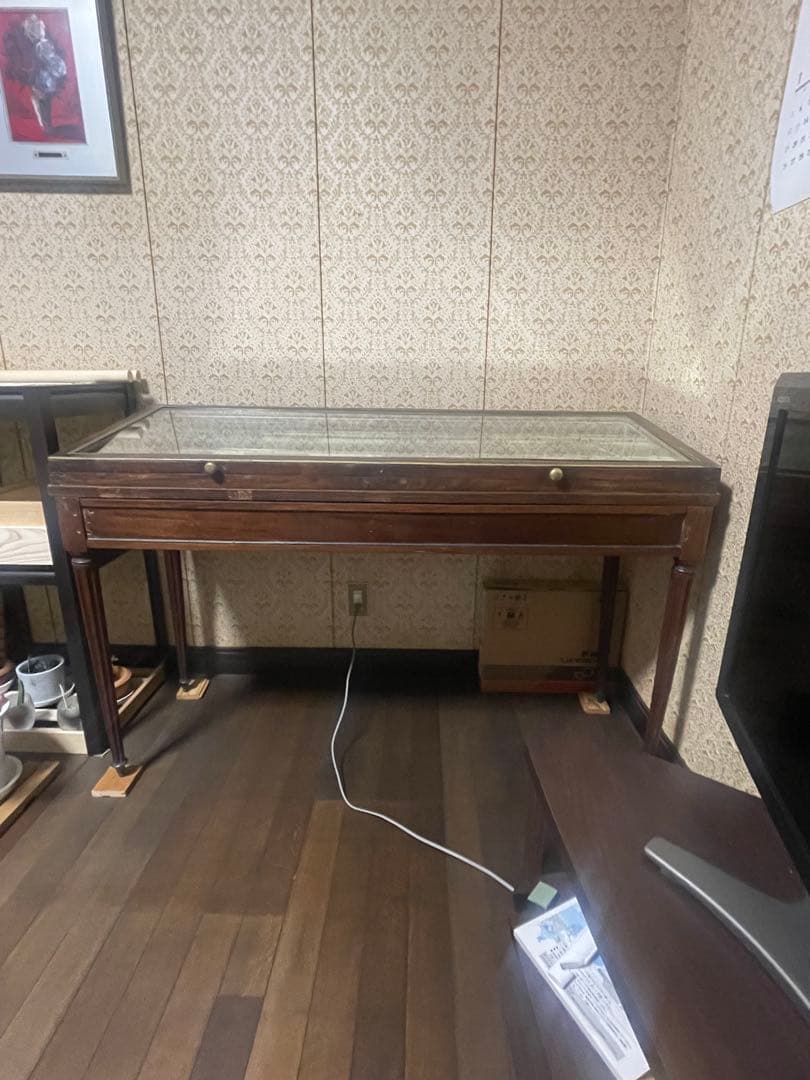 SALE アンティーク　木製ガラスケース