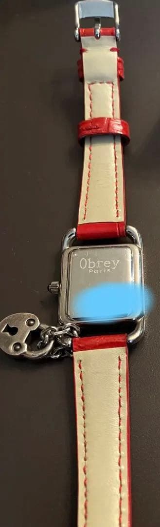 オブレイ　Obrey 機械　時計　チャーム付き　シルバー色　マシンメイド