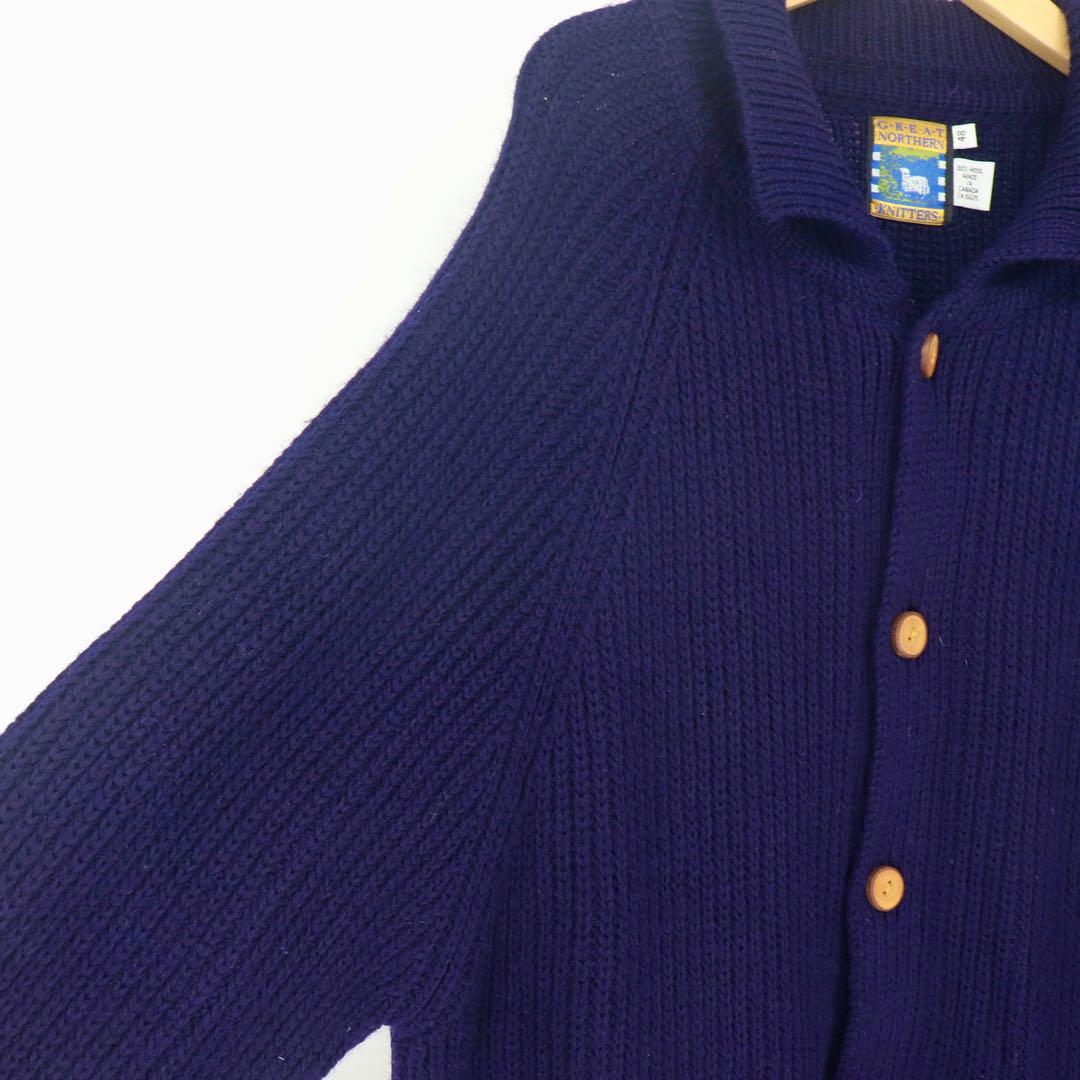 トップス raglan wool knit cardigan Made in 