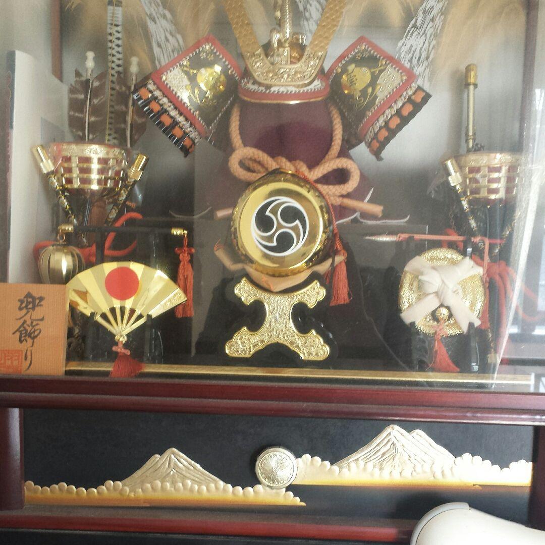 ガラスケース入り　五月人形　兜飾り　子どもの日