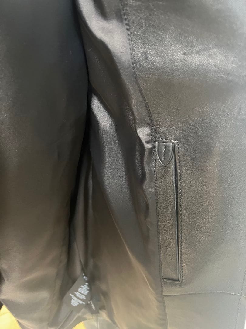 COACH ブラック レザー シングルライダースジャケット