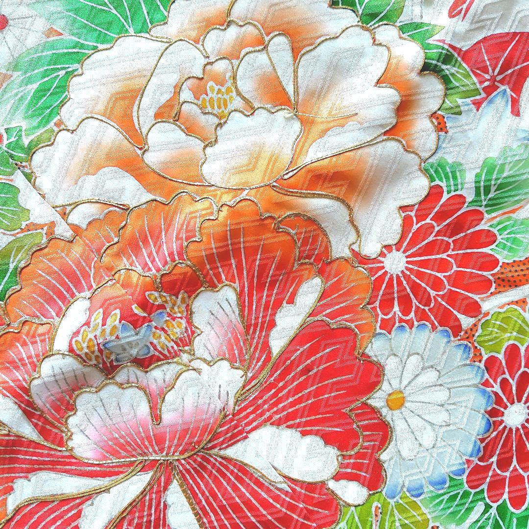 1/18限定値下げ　振袖　仮絵羽　正絹❣️5点セット・お得品❣️リメイク　材料