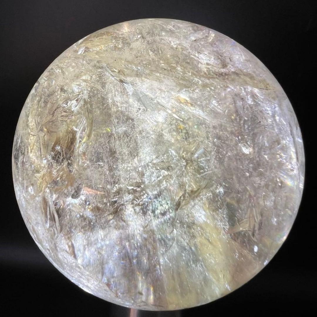 ✳️【幸運の石】✨綺麗な虹とファントム✨レインボー シトリン 丸玉 天然石 置物
